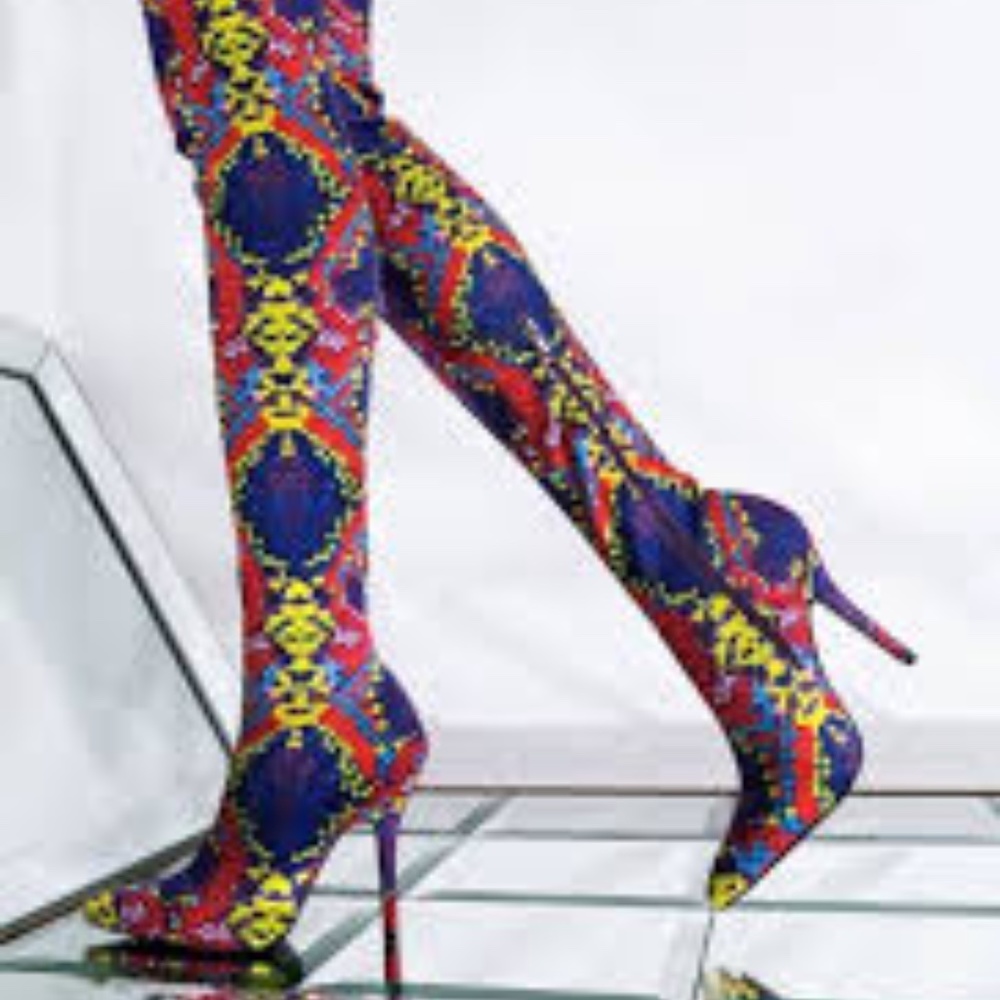 Call Me Python knee high boots